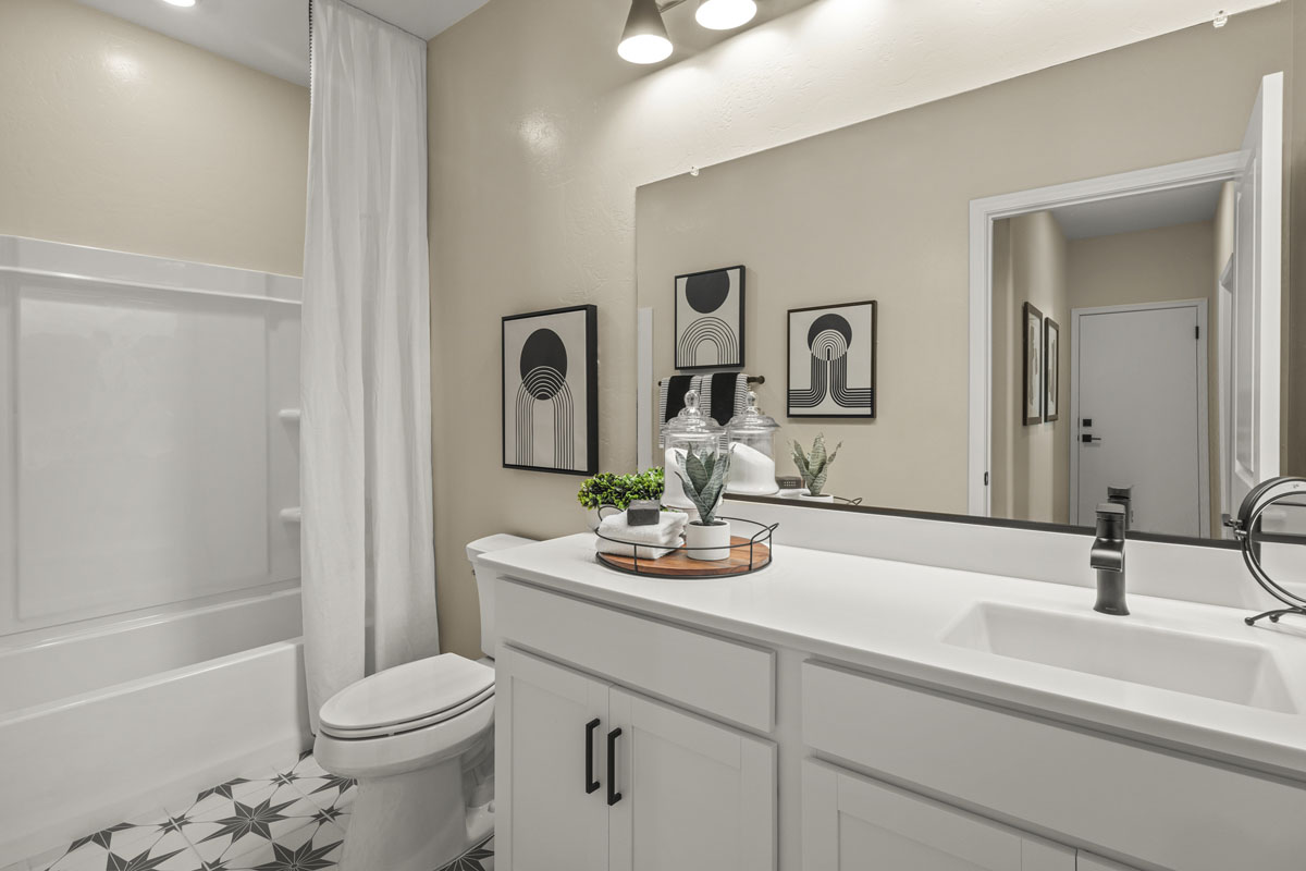 Optional extended vanity at bath 2