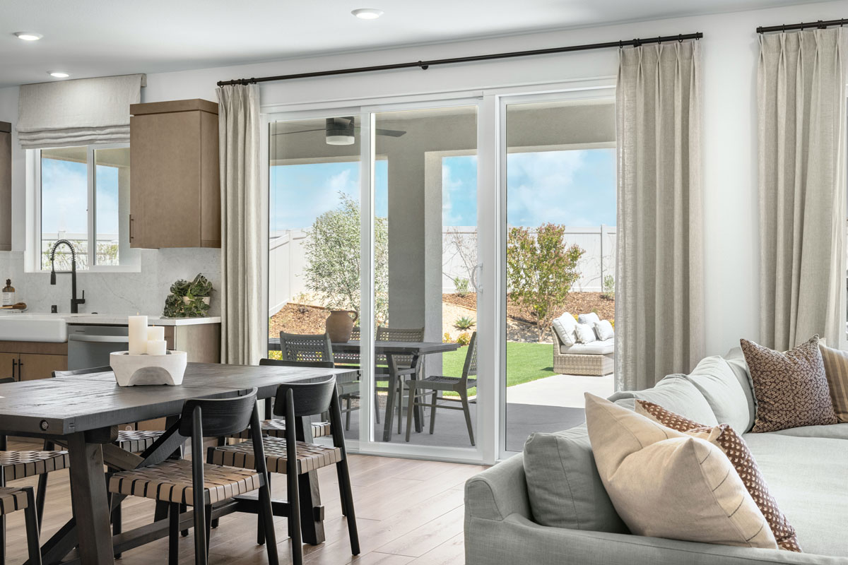 3-panel sliding glass door at great room