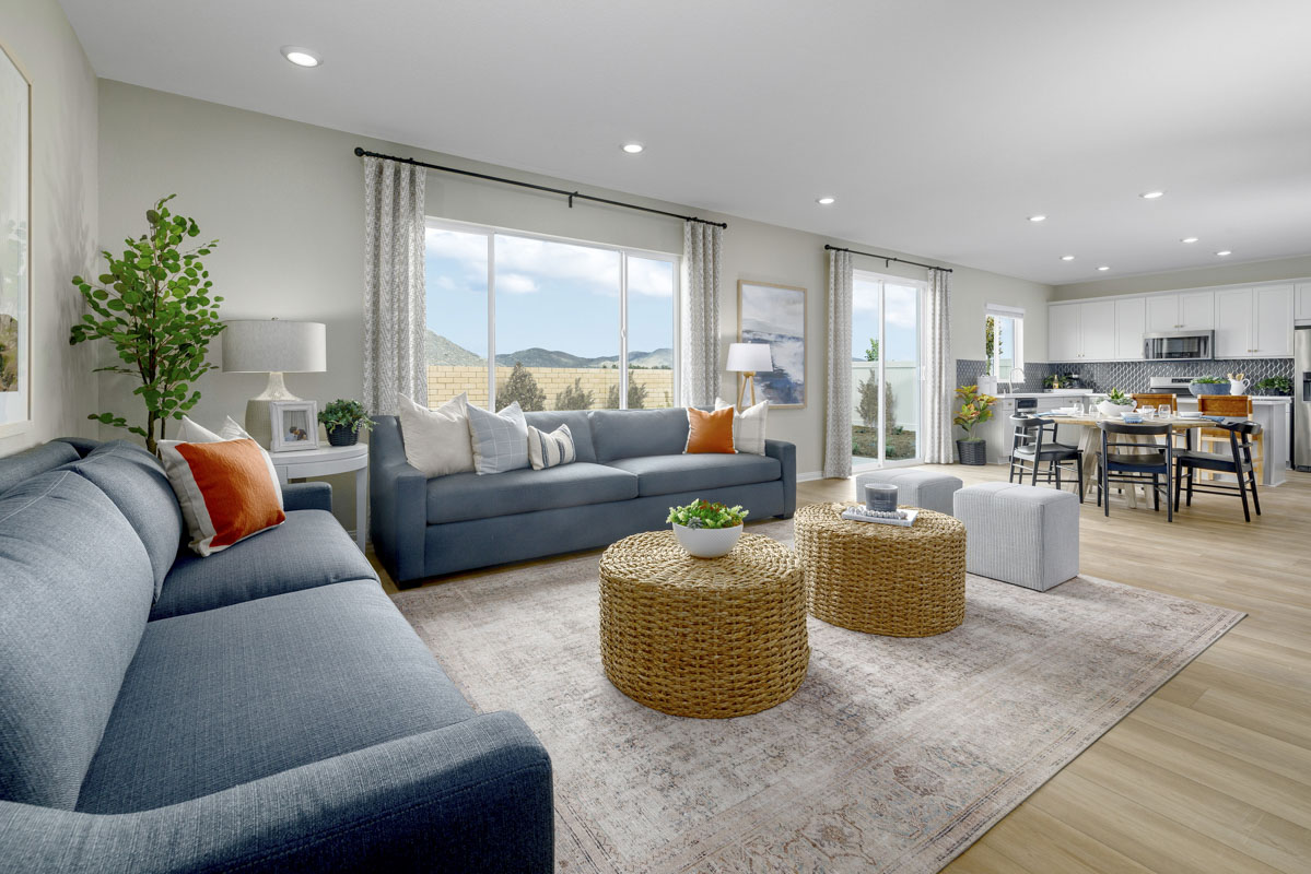 KB model home great room in Winchester, CA