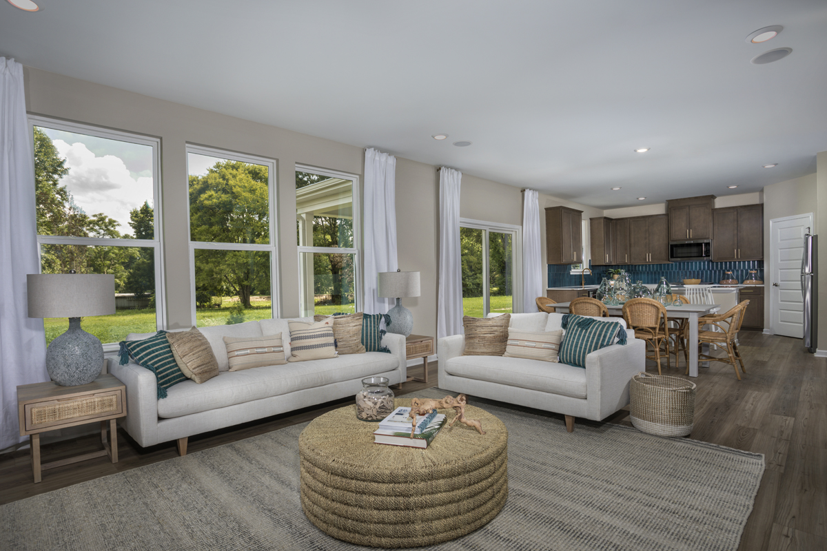 KB model home great room in Fuquay-Varina, NC
