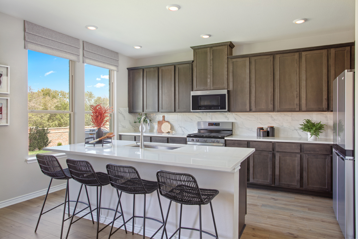 KB model home kitchen in Princeton, TX