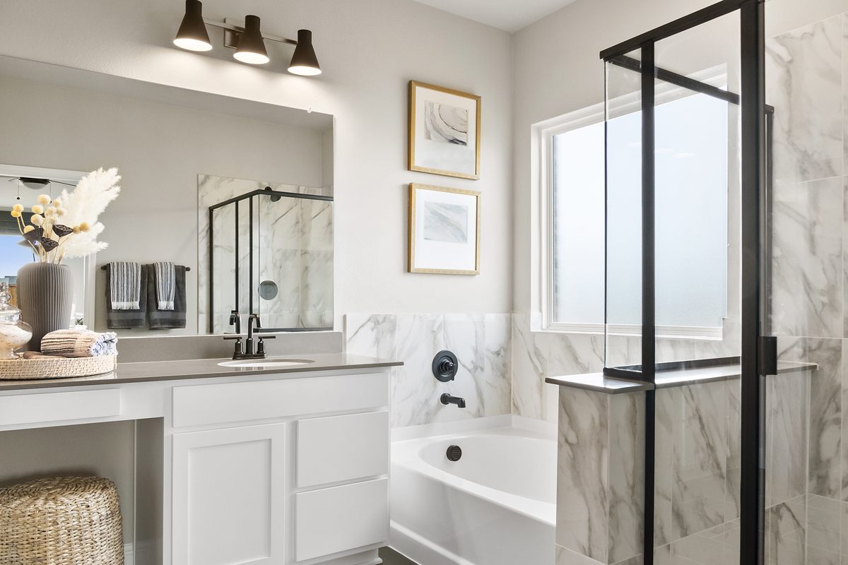 Tub and separate shower at primary bath