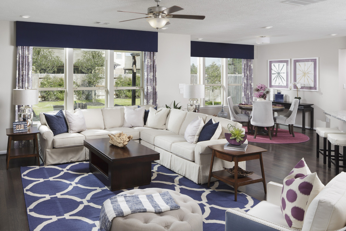 KB model home great room in Cypress, TX