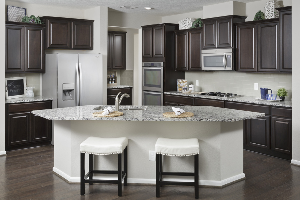 KB model home kitchen in Cypress, TX