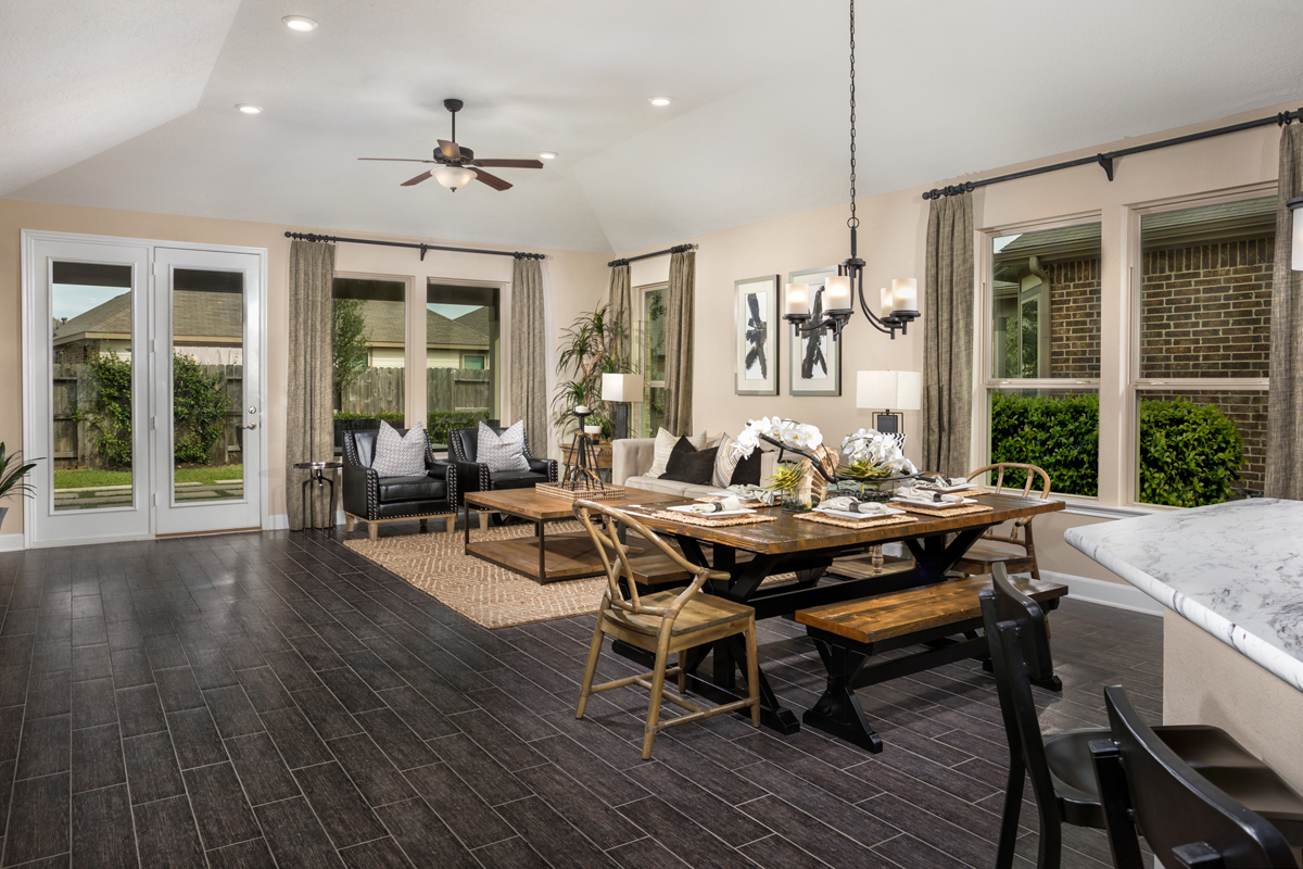 KB model home great room in Conroe, TX