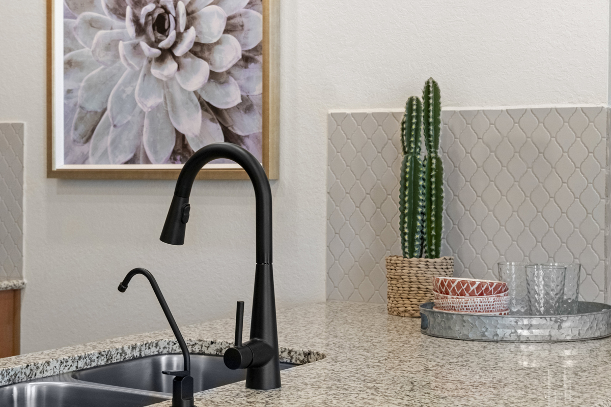 Matte black kitchen faucet 