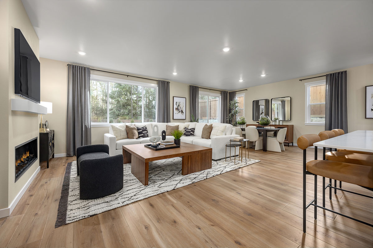 KB model home great room in Lake Stevens, WA