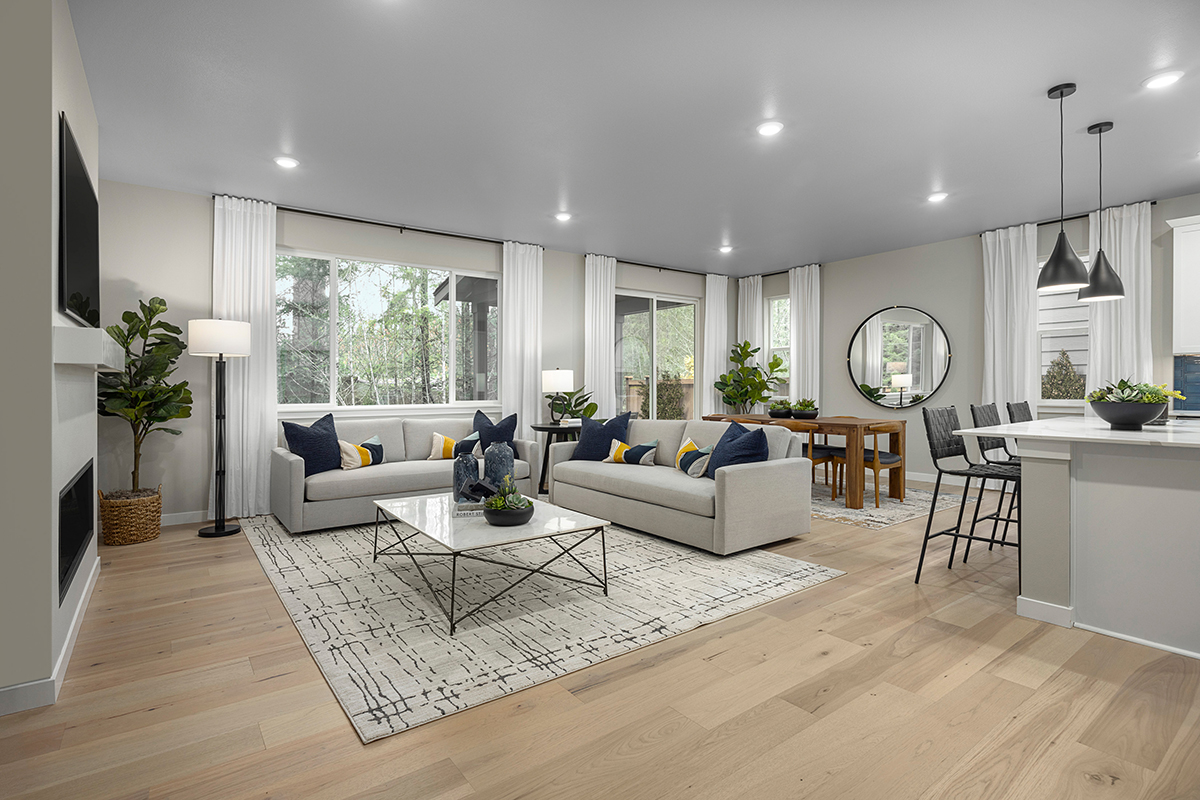 KB model home great room in Poulsbo, WA