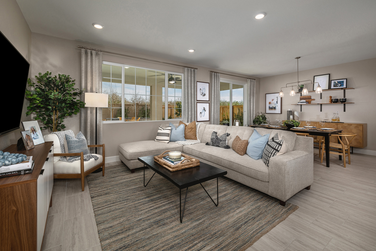 KB model home great room in Hughson, CA