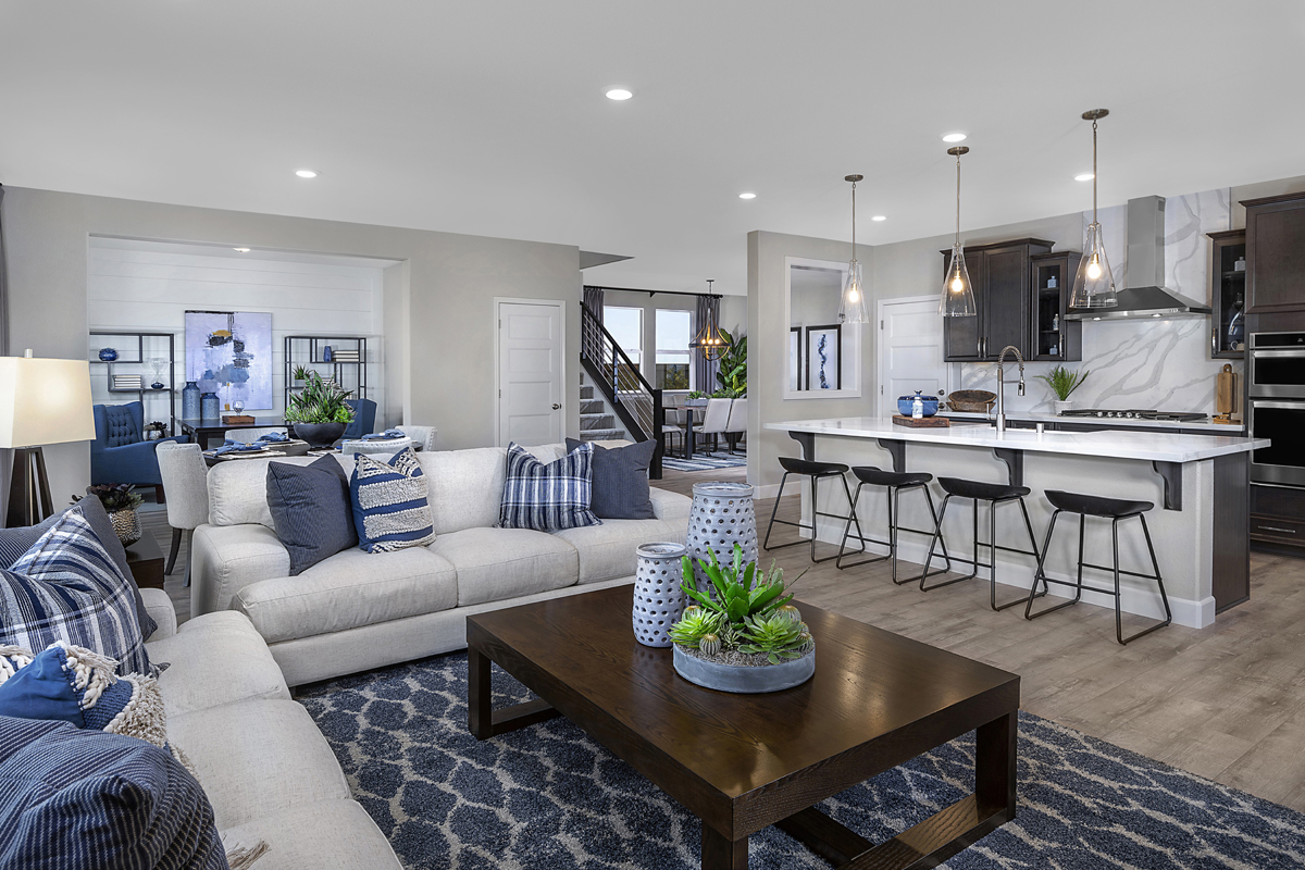 KB model home great room in Lincoln, CA