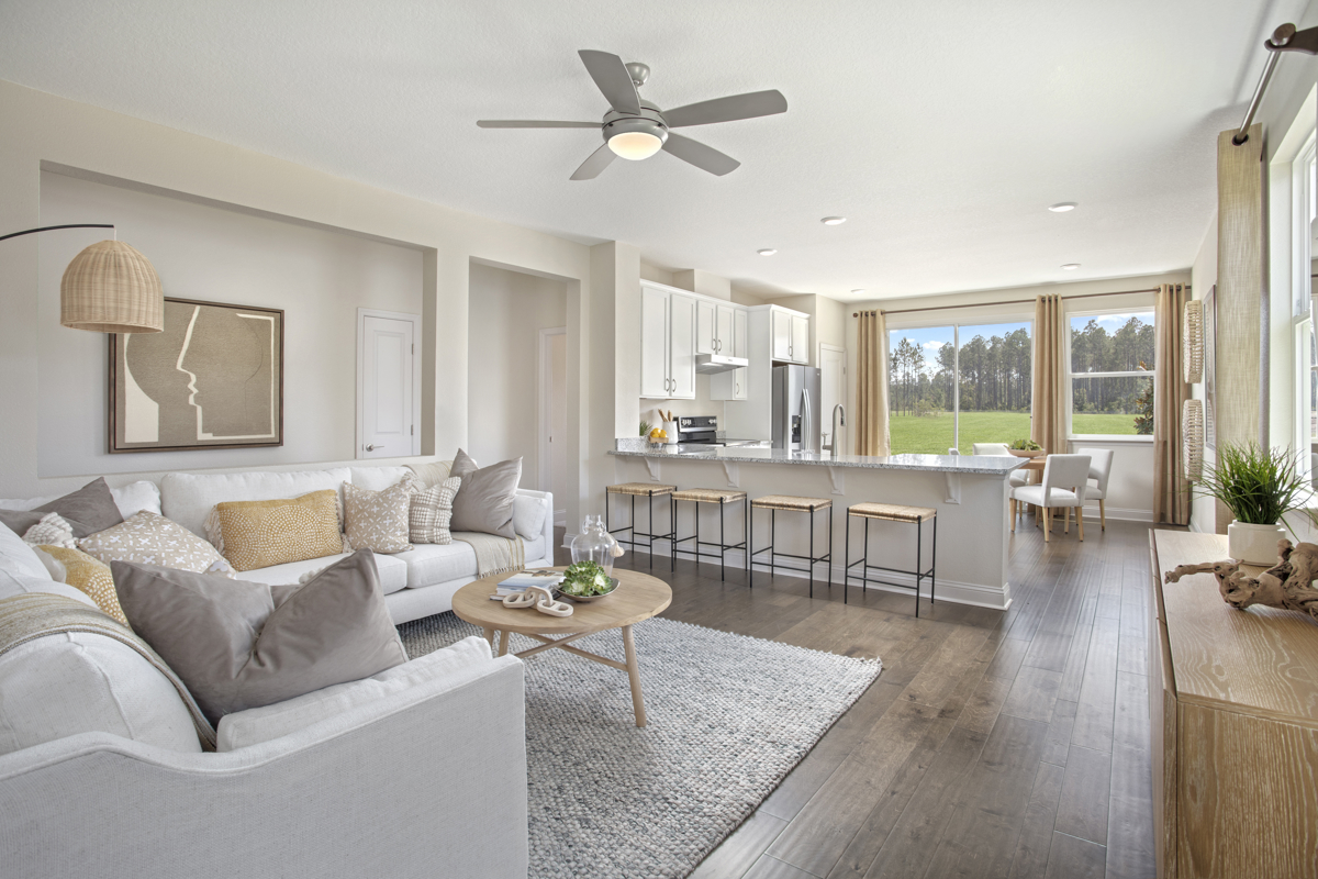 KB model home great room in Green Cove Springs, FL
