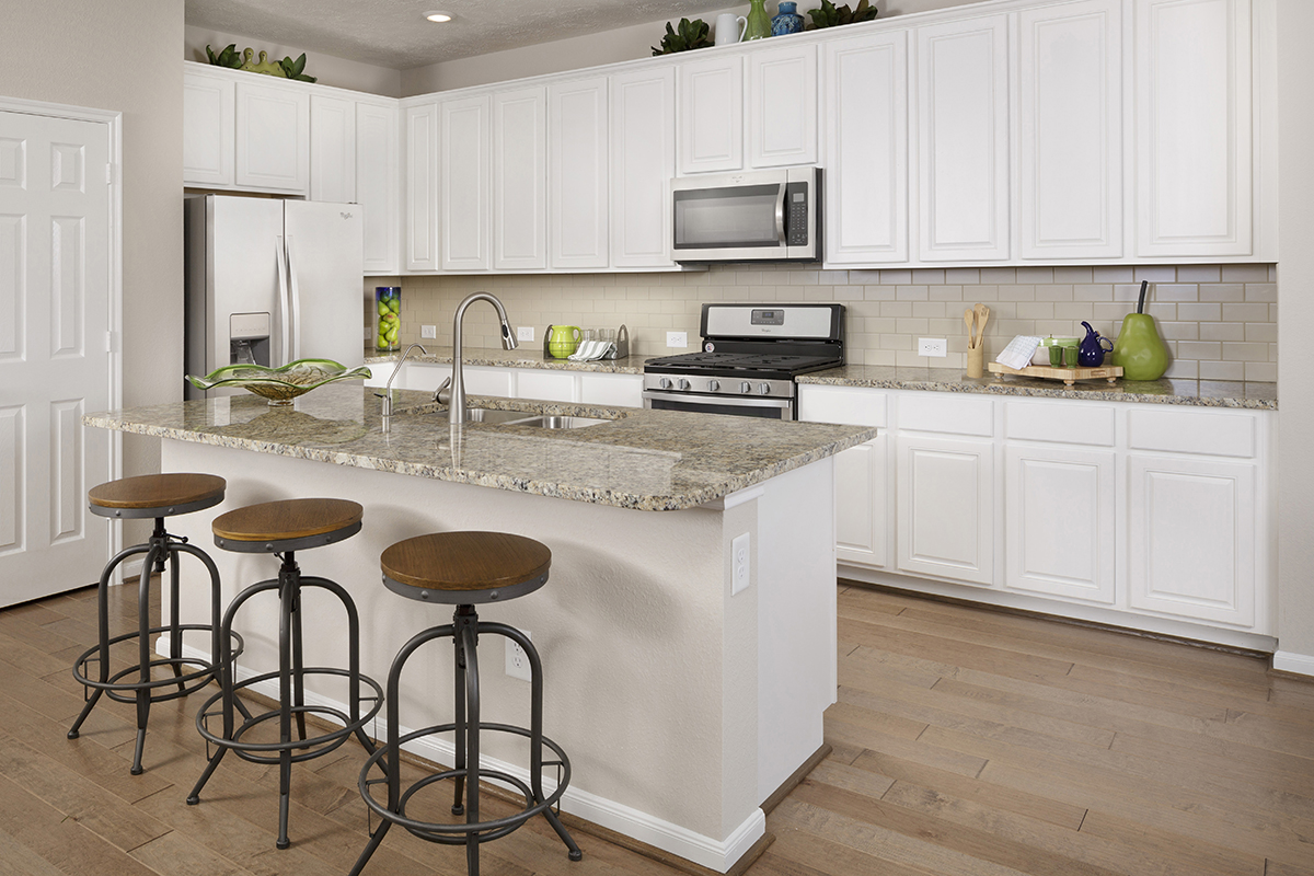 KB model home kitchen in Katy, TX