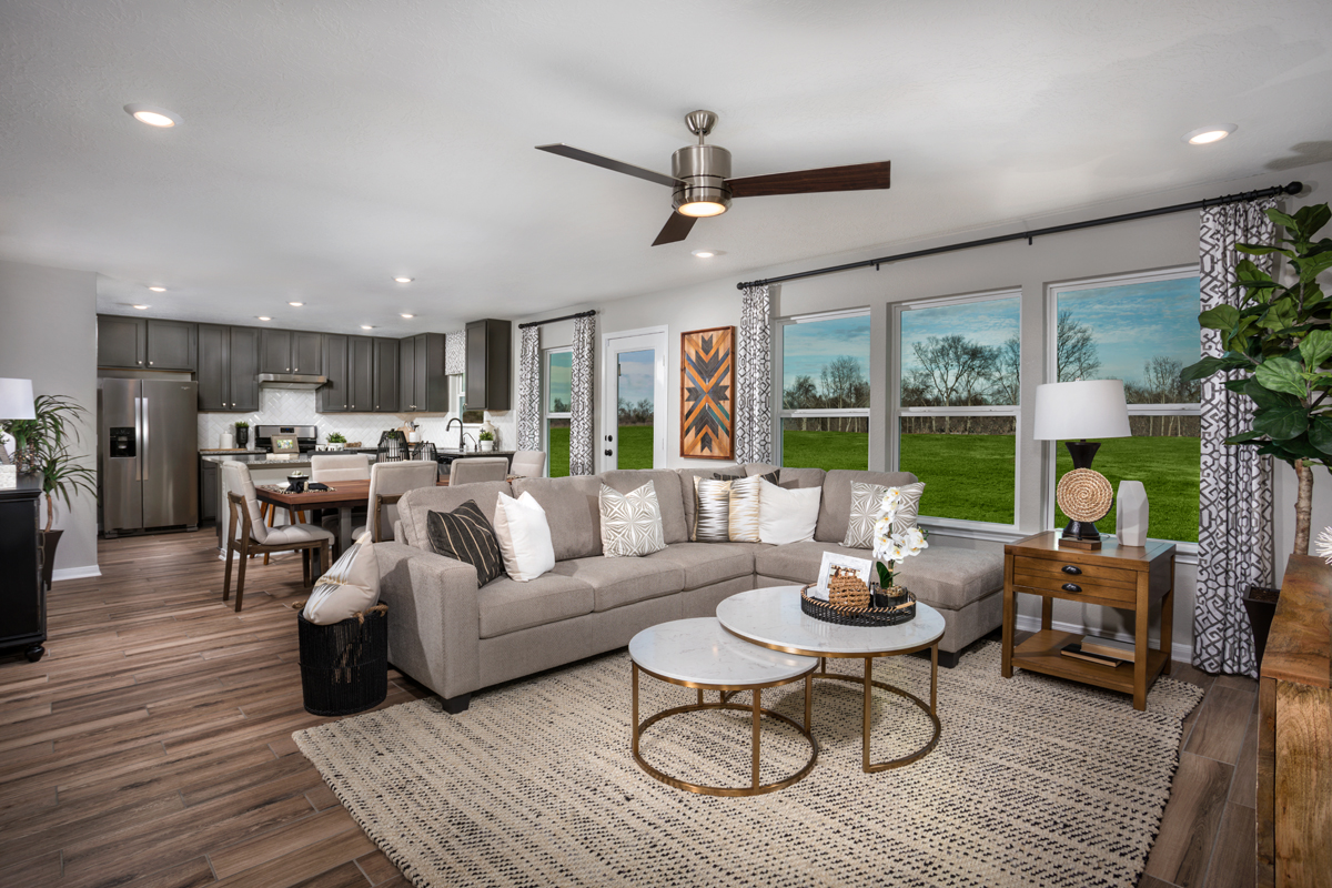 KB model home great room in Richmond, TX